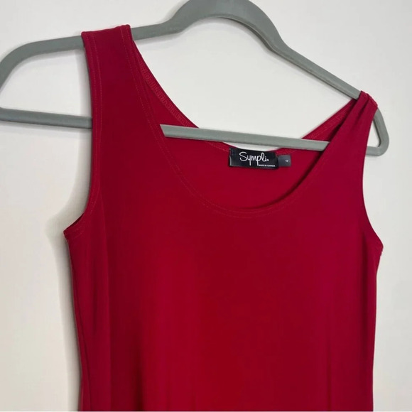 Sympli Womens Red Go To Tank Relaxed Fit Minimalist Top Size 4 - Picture 3 of 7